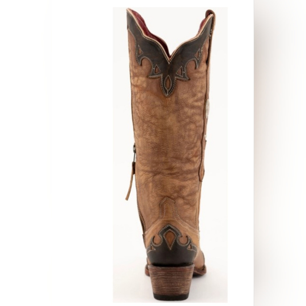 Ferrini Women's 9B Tessa Western Boots Snip Toe Brown #8416110090B - Picture 4 of 7